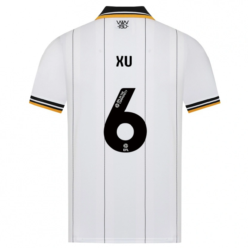 Danxen Niño Camiseta Bin Xu #6 Naranja Blanco Negro 2ª Equipación 2026/27 La Camisa