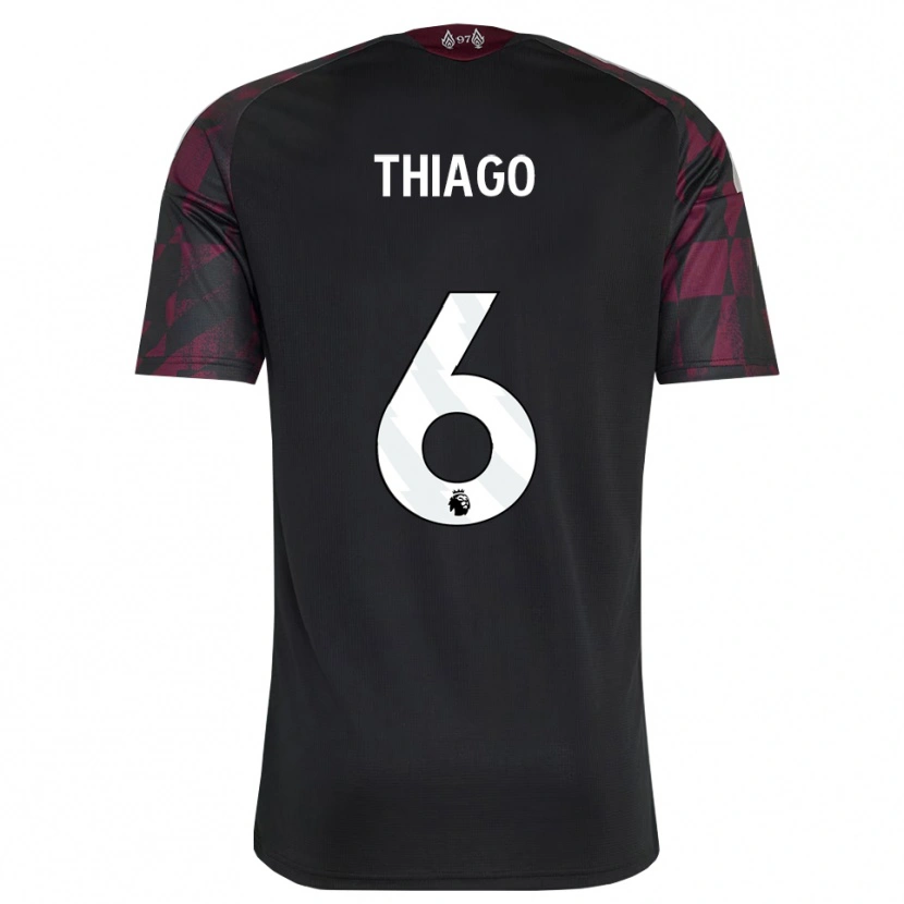 Danxen Niño Camiseta Thiago #6 Negro Blanco Púrpura Equipación Tercera 2026/27 La Camisa