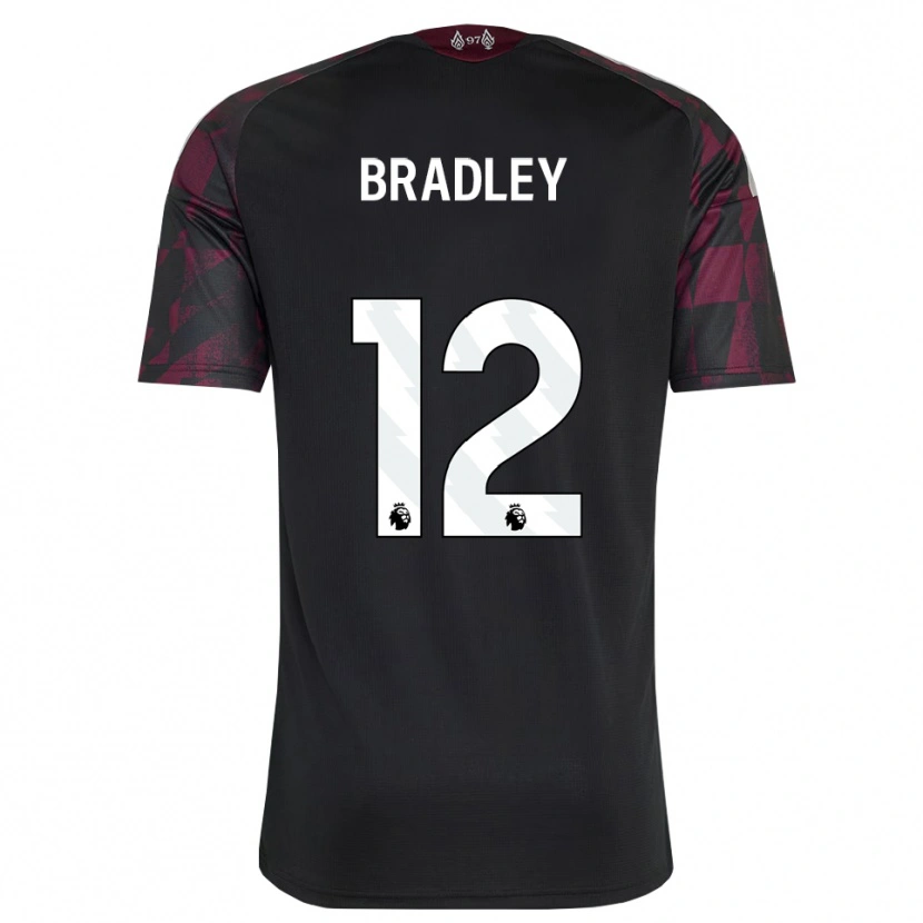 Danxen Niño Camiseta Conor Bradley #12 Negro Blanco Púrpura Equipación Tercera 2026/27 La Camisa