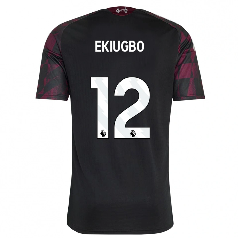 Danxen Niño Camiseta Shadrach Ekiugbo #12 Negro Blanco Púrpura Equipación Tercera 2026/27 La Camisa
