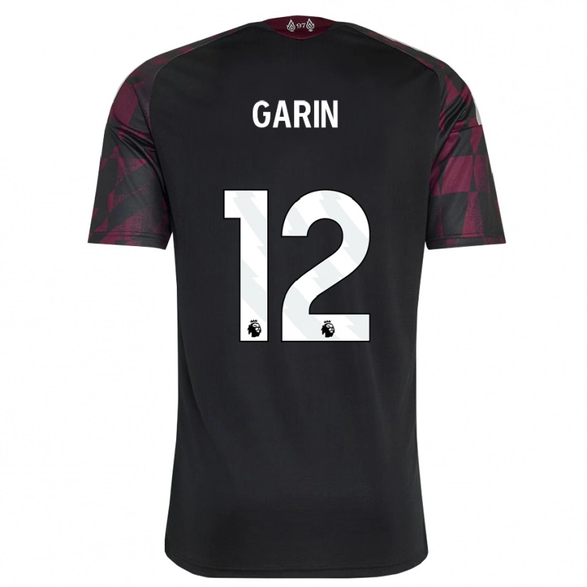Danxen Niño Camiseta Isaiah Garin #12 Negro Blanco Púrpura Equipación Tercera 2026/27 La Camisa