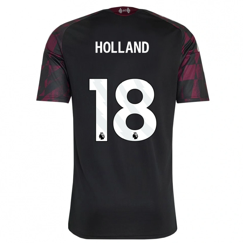 Danxen Niño Camiseta Ceri Holland #18 Negro Blanco Púrpura Equipación Tercera 2026/27 La Camisa