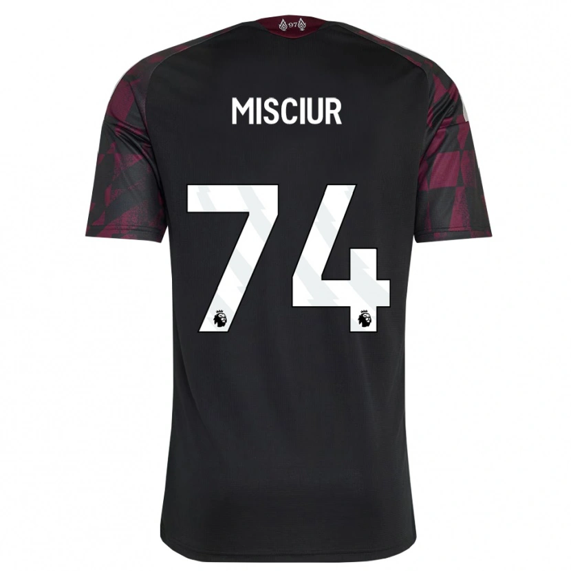 Danxen Niño Camiseta Kornel Misciur #74 Negro Blanco Púrpura Equipación Tercera 2026/27 La Camisa