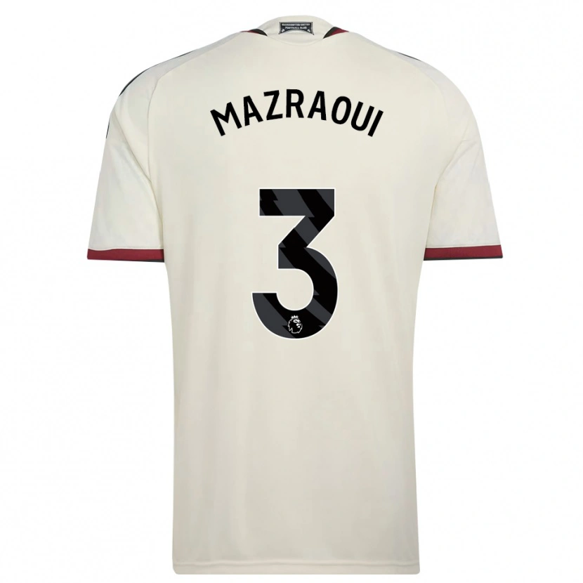 Danxen Niño Camiseta Noussair Mazraoui #3 Beige Negro Rojo Equipación Tercera 2026/27 La Camisa