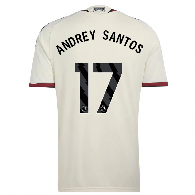 Danxen Niño Camiseta Andrey Santos #17 Beige Negro Rojo Equipación Tercera 2026/27 La Camisa