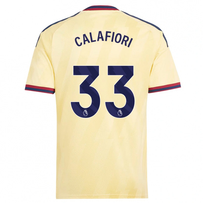 Danxen Niño Camiseta Riccardo Calafiori #33 Amarilloclaro Azulmedianoche Equipación Tercera 2026/27 La Camisa