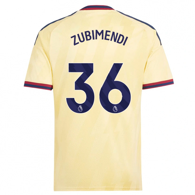 Danxen Niño Camiseta Martín Zubimendi #36 Amarilloclaro Azulmedianoche Equipación Tercera 2026/27 La Camisa