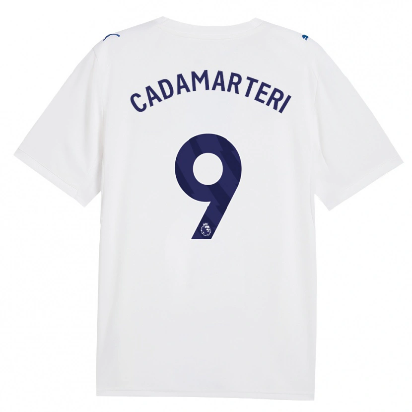 Danxen Niño Camiseta Caelan Cadamarteri #9 Azulmarino Blanco Equipación Tercera 2026/27 La Camisa