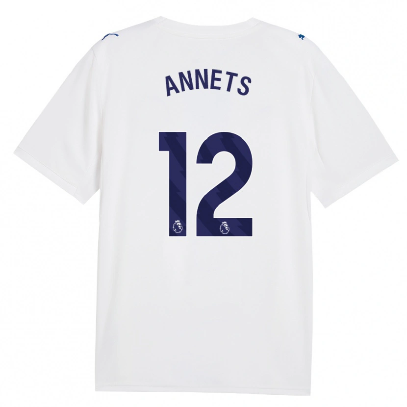 Danxen Niño Camiseta Eve Annets #12 Azulmarino Blanco Equipación Tercera 2026/27 La Camisa