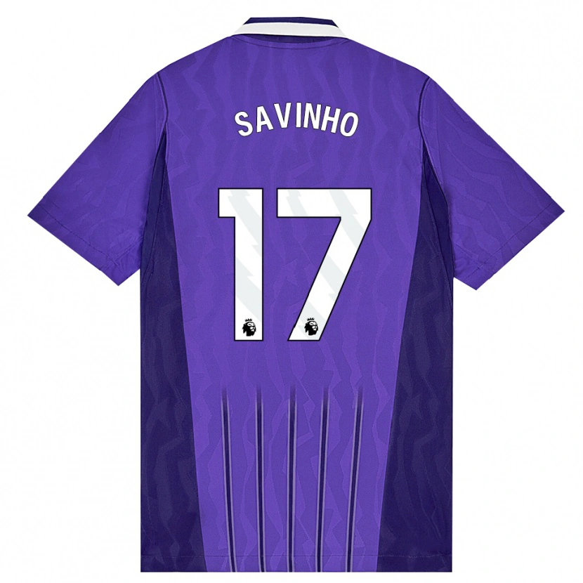 Danxen Niño Camiseta Sávio Moreira De Oliveira #17 Púrpura Blanco Equipación Tercera 2026/27 La Camisa