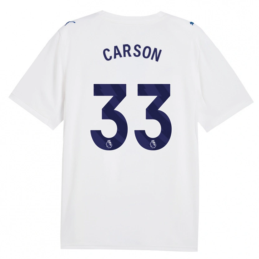 Danxen Niño Camiseta Scott Carson #33 Azulmarino Blanco Equipación Tercera 2026/27 La Camisa