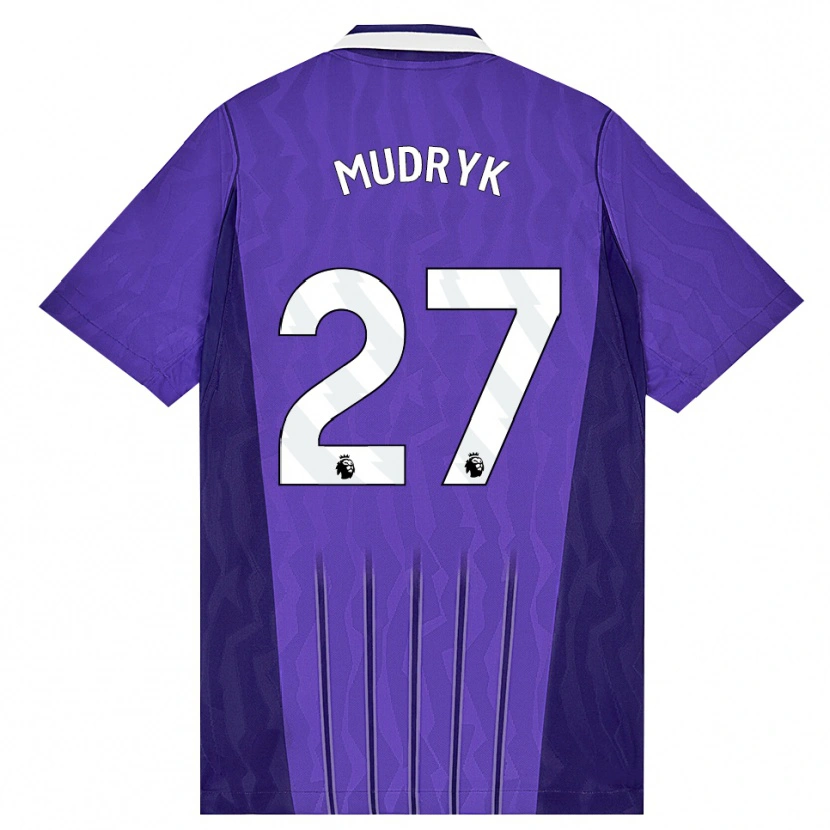 Danxen Niño Camiseta Mykhaylo Mudryk #27 Púrpura Blanco Equipación Tercera 2026/27 La Camisa