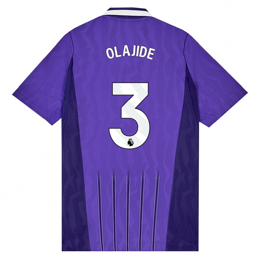 Danxen Niño Camiseta Solomon Olajide #3 Púrpura Blanco Equipación Tercera 2026/27 La Camisa