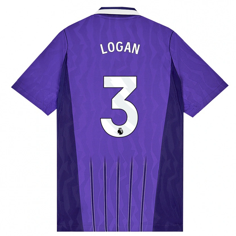 Danxen Niño Camiseta Calum Logan #3 Púrpura Blanco Equipación Tercera 2026/27 La Camisa