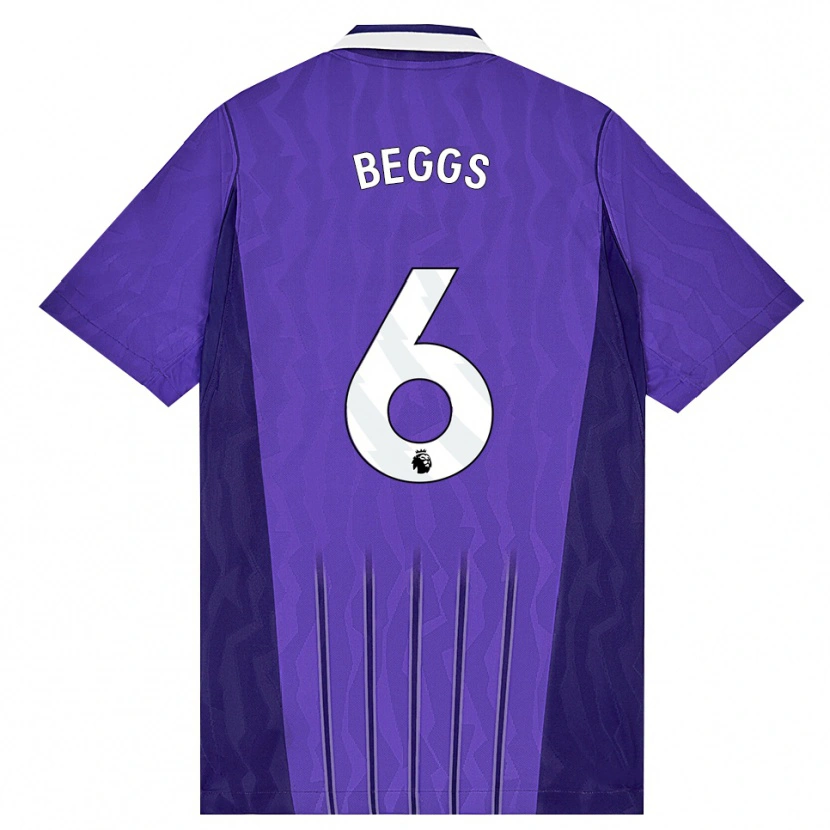 Danxen Niño Camiseta Jamel Beggs #6 Púrpura Blanco Equipación Tercera 2026/27 La Camisa