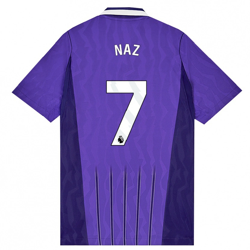 Danxen Niño Camiseta Jessica Naz #7 Púrpura Blanco Equipación Tercera 2026/27 La Camisa