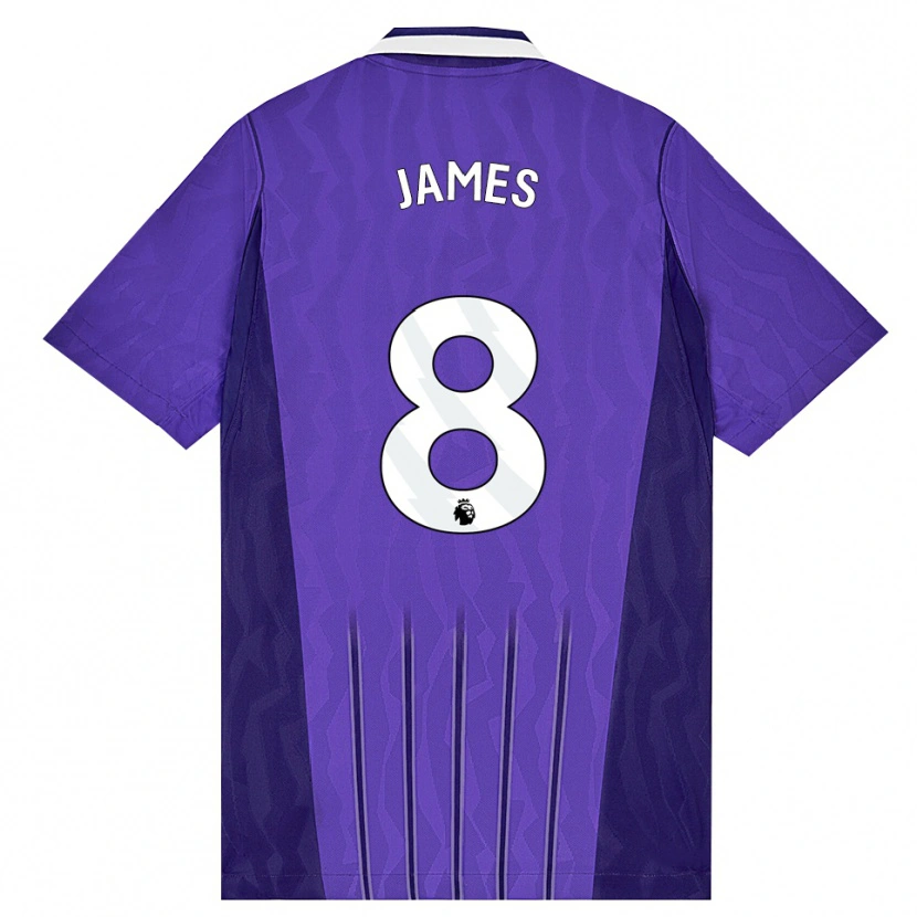 Danxen Niño Camiseta Angharad James #8 Púrpura Blanco Equipación Tercera 2026/27 La Camisa