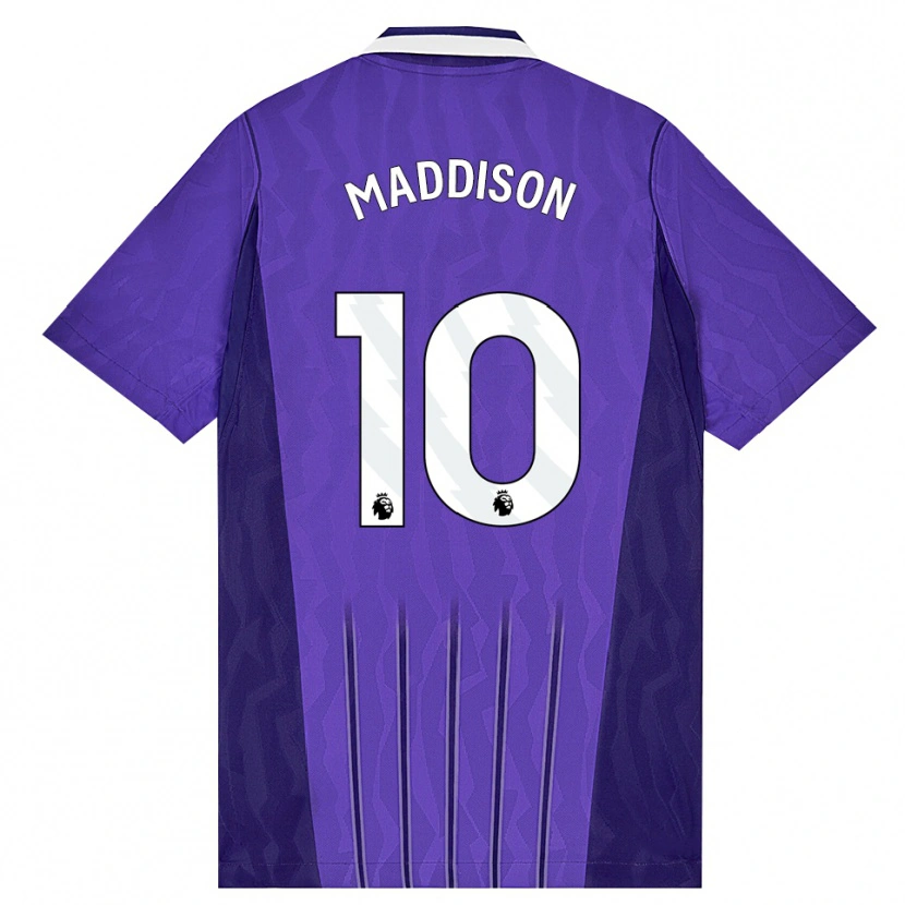 Danxen Niño Camiseta James Maddison #10 Púrpura Blanco Equipación Tercera 2026/27 La Camisa