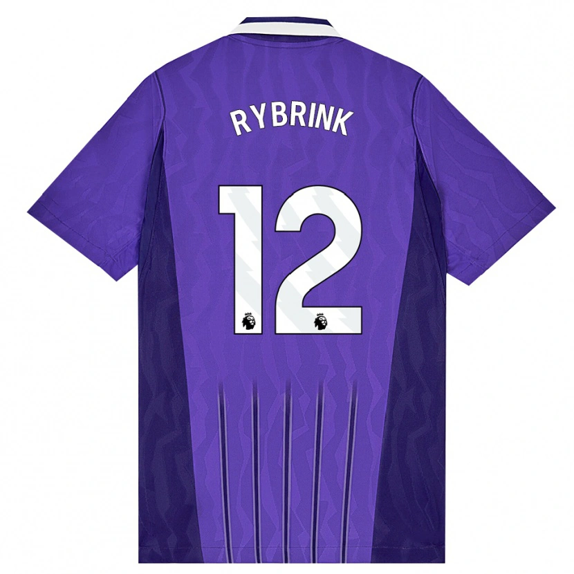 Danxen Niño Camiseta Josefine Rybrink #12 Púrpura Blanco Equipación Tercera 2026/27 La Camisa
