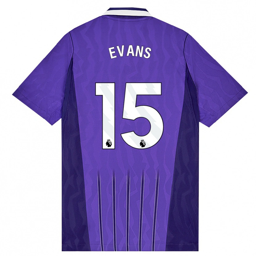 Danxen Niño Camiseta Ted Evans #15 Púrpura Blanco Equipación Tercera 2026/27 La Camisa