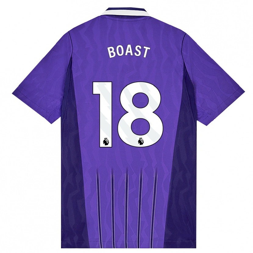 Danxen Niño Camiseta Oliver Boast #18 Púrpura Blanco Equipación Tercera 2026/27 La Camisa