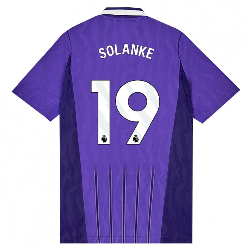 Danxen Niño Camiseta Dominic Solanke #19 Púrpura Blanco Equipación Tercera 2026/27 La Camisa