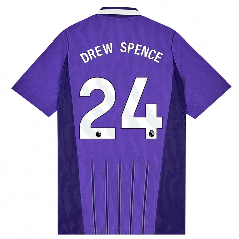 Danxen Niño Camiseta Drew Spence #24 Púrpura Blanco Equipación Tercera 2026/27 La Camisa