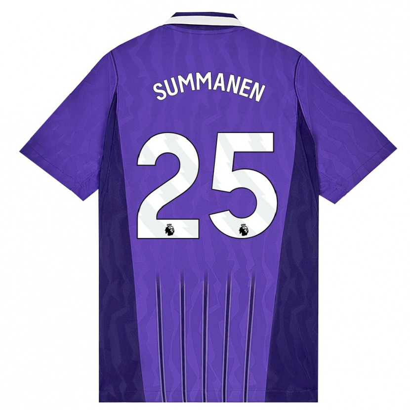 Danxen Niño Camiseta Eveliina Summanen #25 Púrpura Blanco Equipación Tercera 2026/27 La Camisa