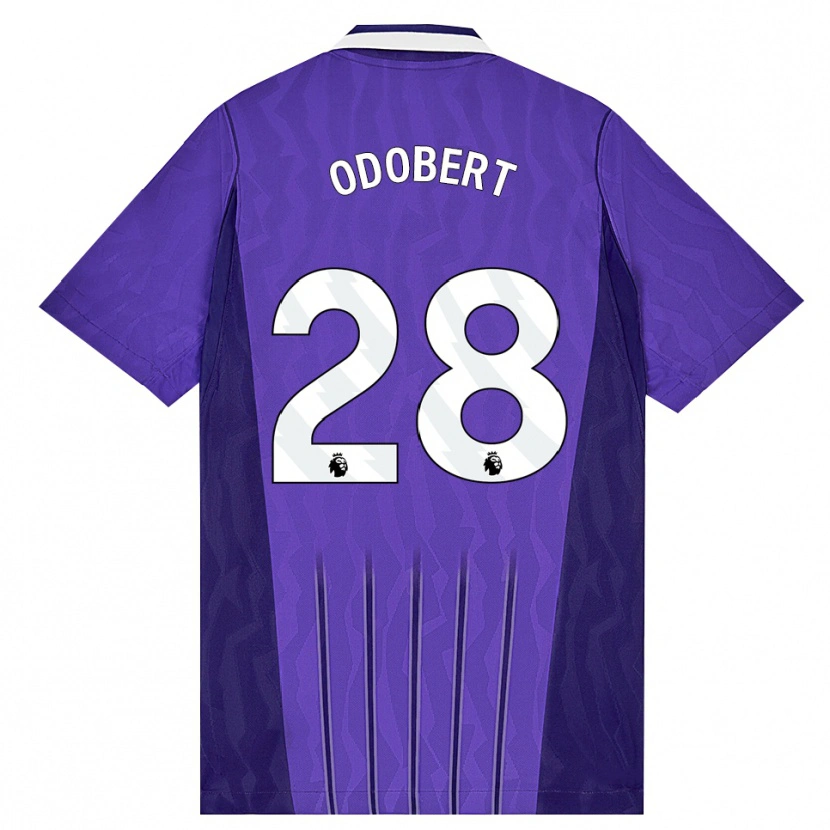 Danxen Niño Camiseta Wilson Odobert #28 Púrpura Blanco Equipación Tercera 2026/27 La Camisa