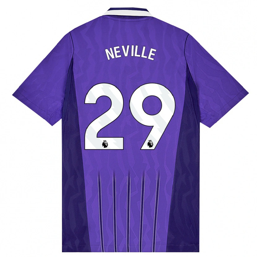 Danxen Niño Camiseta Ashleigh Neville #29 Púrpura Blanco Equipación Tercera 2026/27 La Camisa
