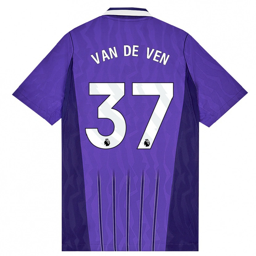 Danxen Niño Camiseta Micky Van De Ven #37 Púrpura Blanco Equipación Tercera 2026/27 La Camisa