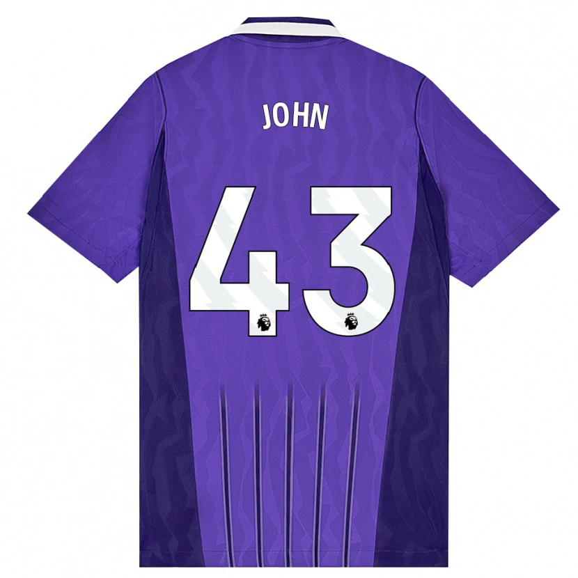 Danxen Niño Camiseta Nile John #43 Púrpura Blanco Equipación Tercera 2026/27 La Camisa
