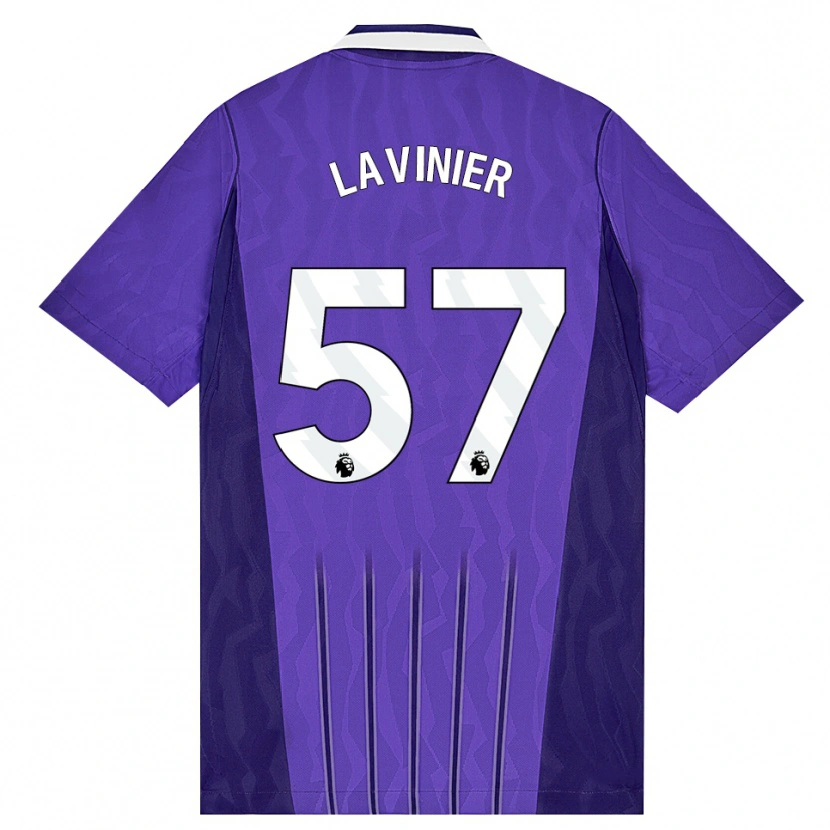 Danxen Niño Camiseta Marcel Lavinier #57 Púrpura Blanco Equipación Tercera 2026/27 La Camisa