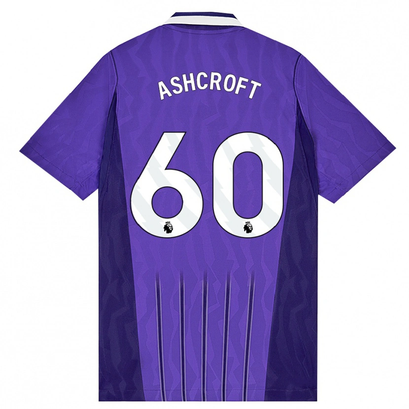 Danxen Niño Camiseta Tyrell Ashcroft #60 Púrpura Blanco Equipación Tercera 2026/27 La Camisa
