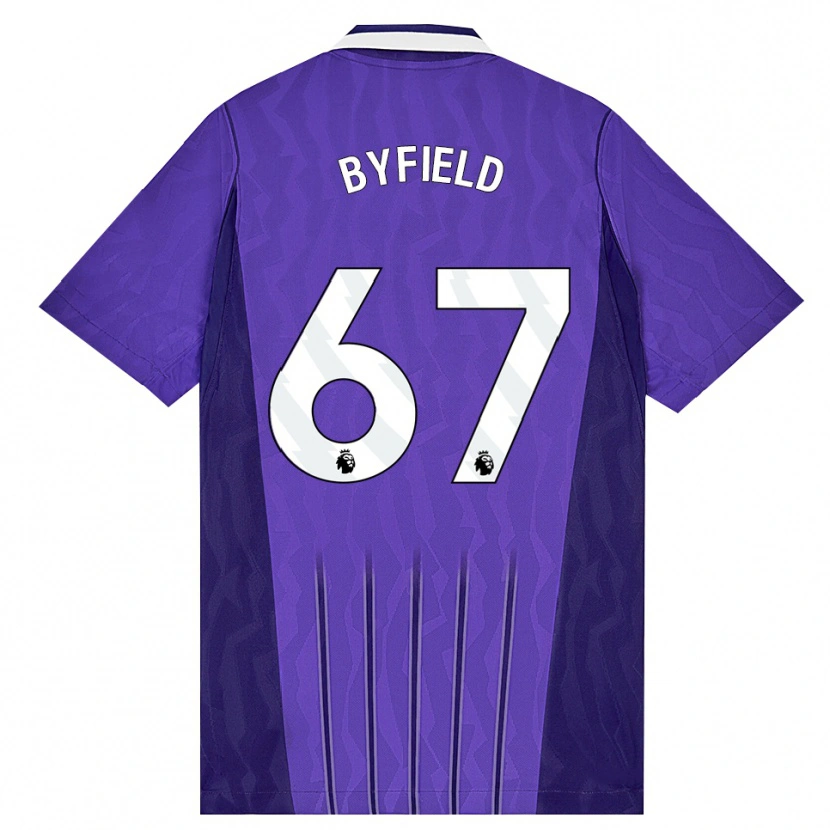 Danxen Niño Camiseta Jun'ai Byfield #67 Púrpura Blanco Equipación Tercera 2026/27 La Camisa