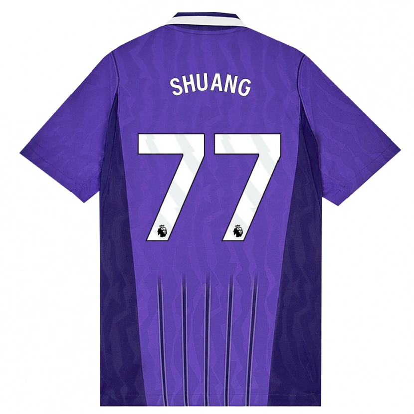 Danxen Niño Camiseta Wang Shuang #77 Púrpura Blanco Equipación Tercera 2026/27 La Camisa
