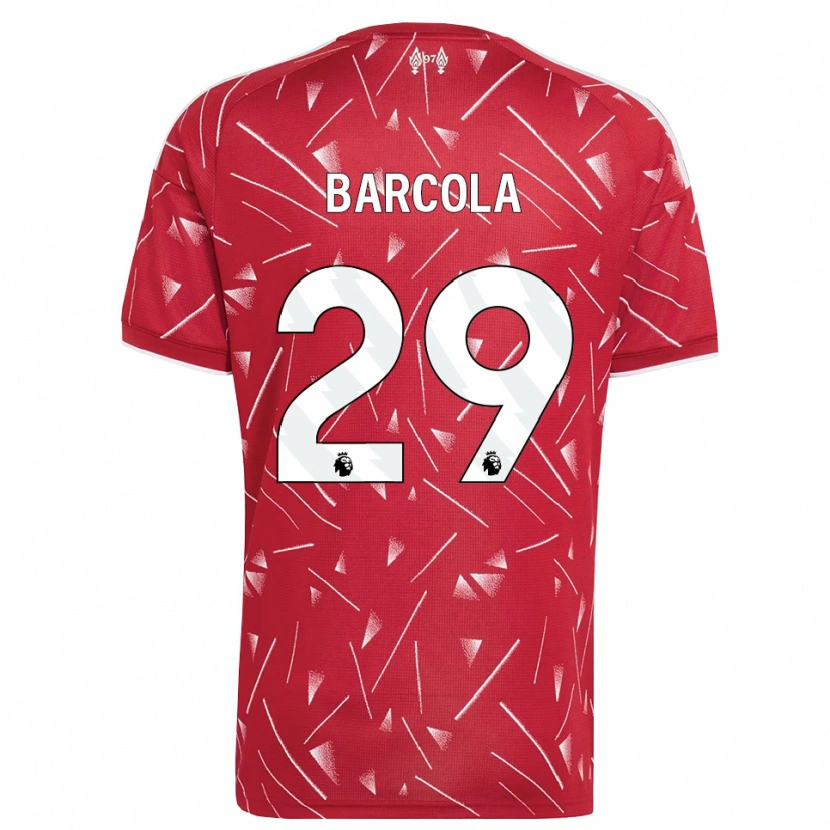 Danxen Niño Camiseta Bradley Barcola #29 Blanco Rojo 1ª Equipación 2026/27 La Camisa