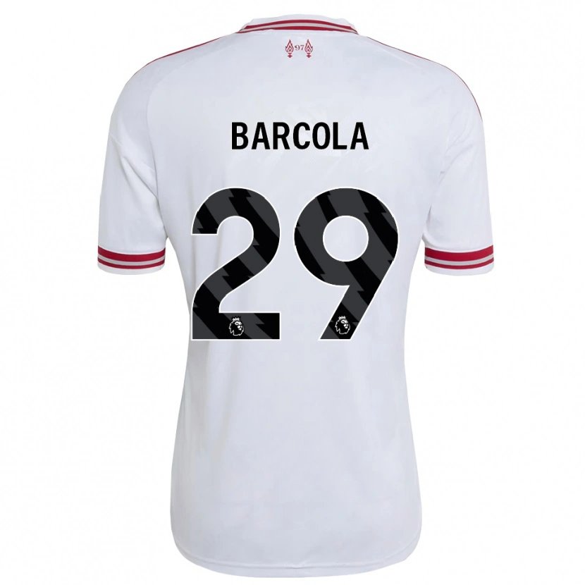 Danxen Niño Camiseta Bradley Barcola #29 Rojo Blanco 2ª Equipación 2026/27 La Camisa
