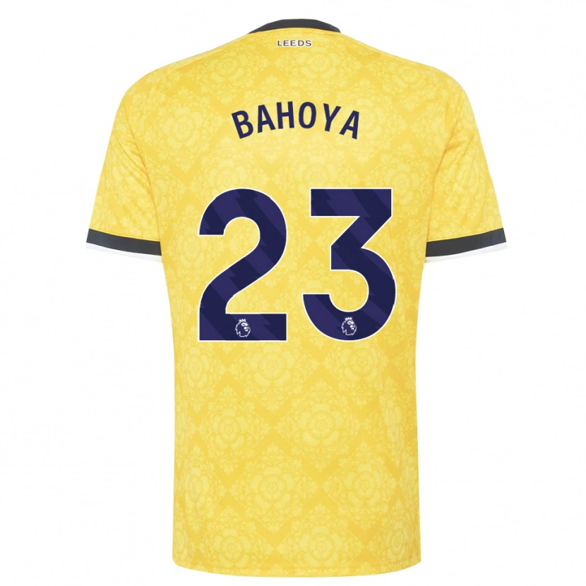 Danxen Niño Camiseta Jean-Mattéo Bahoya #23 Amarillo Blanco Negro 2ª Equipación 2026/27 La Camisa