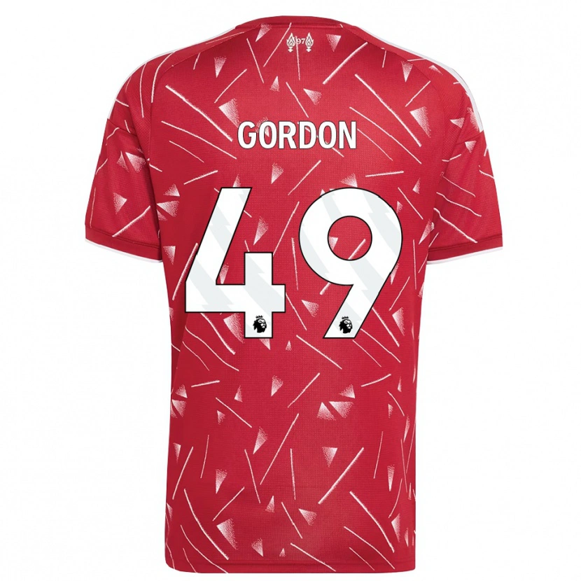 Danxen Hombre Camiseta Kaide Gordon #49 Blanco Rojo 1ª Equipación 2026/27 La Camisa