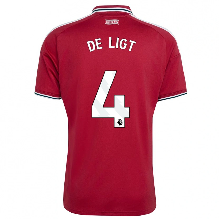 Danxen Hombre Camiseta Matthijs De Ligt #4 Rojo Amarillo Blanco 1ª Equipación 2026/27 La Camisa