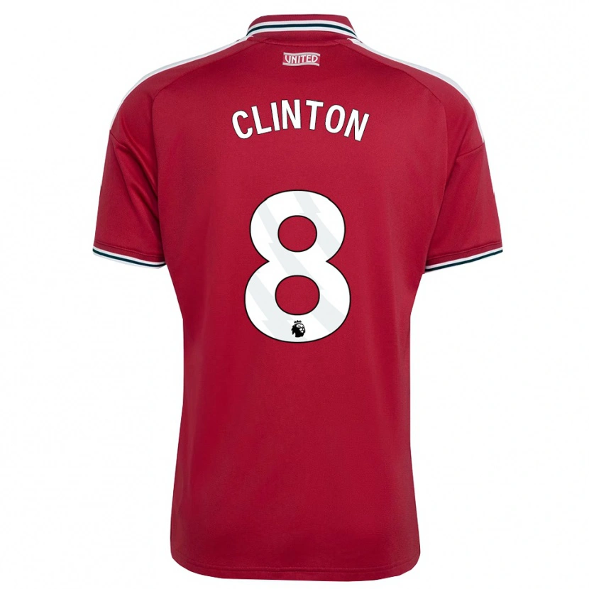 Danxen Hombre Camiseta Grace Clinton #8 Rojo Amarillo Blanco 1ª Equipación 2026/27 La Camisa