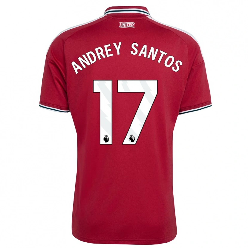 Danxen Hombre Camiseta Andrey Santos #17 Rojo Amarillo Blanco 1ª Equipación 2026/27 La Camisa