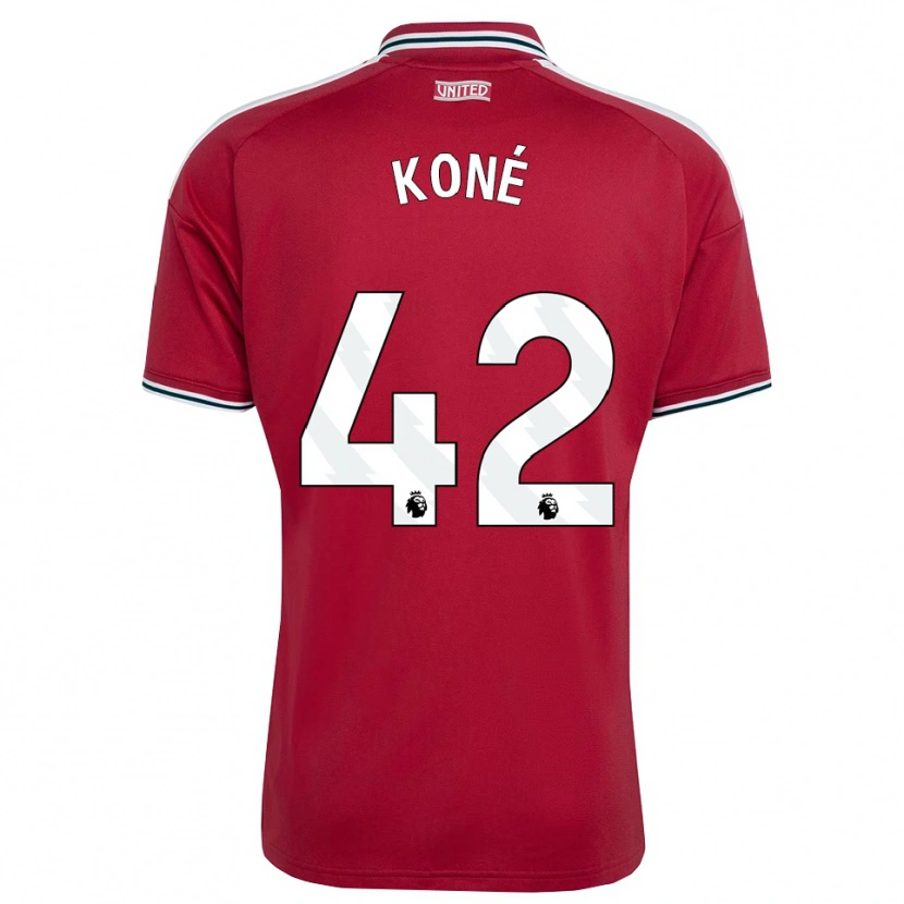 Danxen Hombre Camiseta Sékou Koné #42 Rojo Amarillo Blanco 1ª Equipación 2026/27 La Camisa