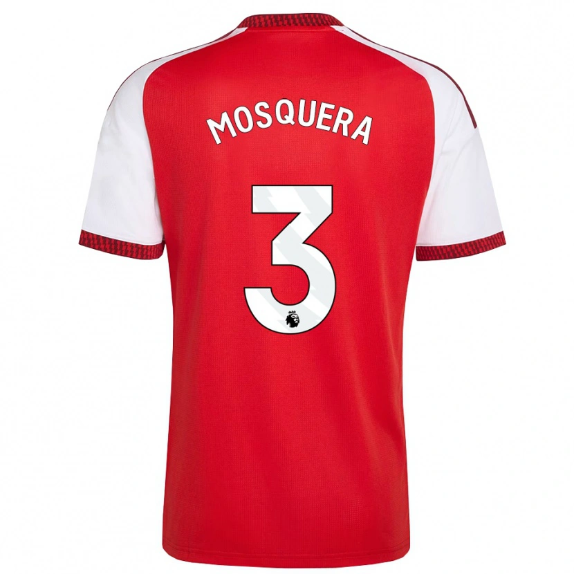 Danxen Hombre Camiseta Cristhian Mosquera #3 Rojo Blanco Negro 1ª Equipación 2026/27 La Camisa