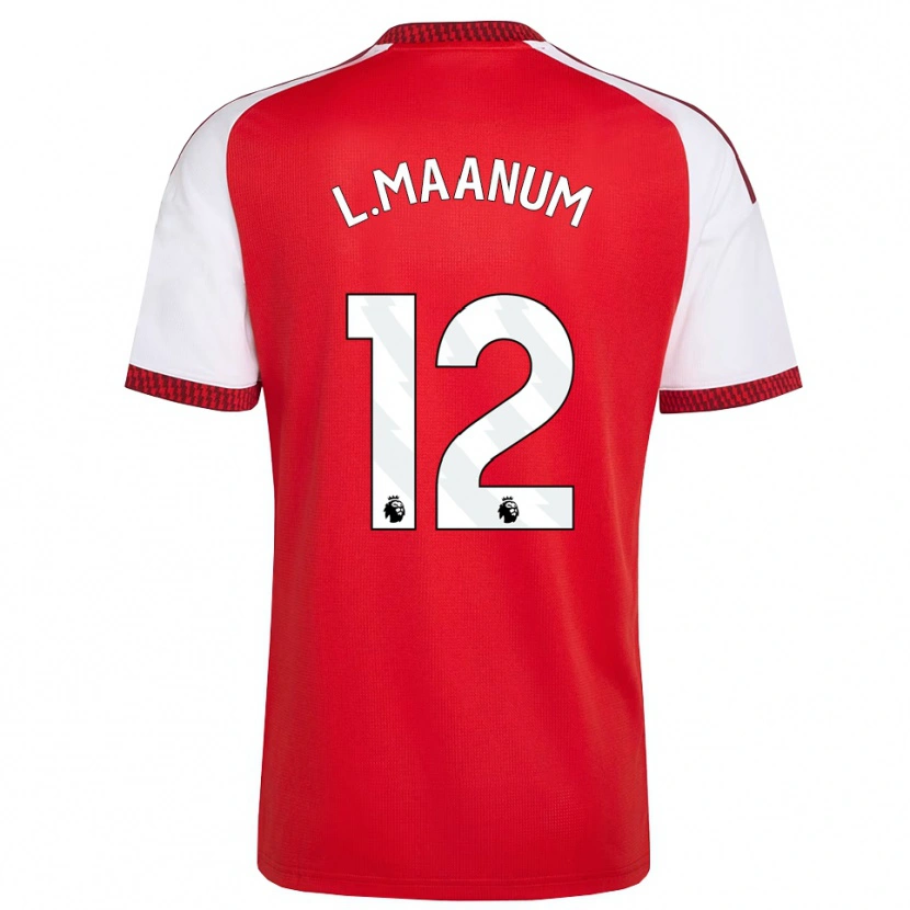 Danxen Hombre Camiseta Frida Maanum #12 Rojo Blanco Negro 1ª Equipación 2026/27 La Camisa