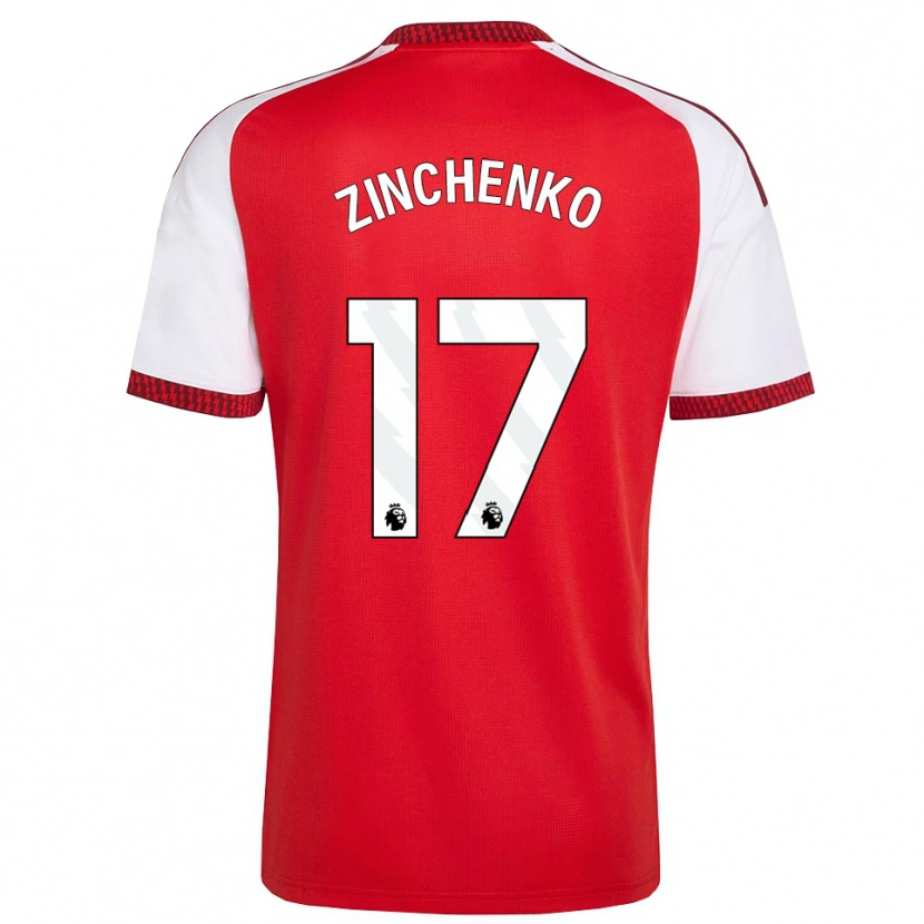 Danxen Hombre Camiseta Oleksandr Zinchenko #17 Rojo Blanco Negro 1ª Equipación 2026/27 La Camisa