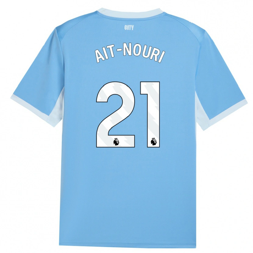 Danxen Hombre Camiseta Rayan Aït-Nouri #21 Azulcieloclaro Blanco 1ª Equipación 2026/27 La Camisa