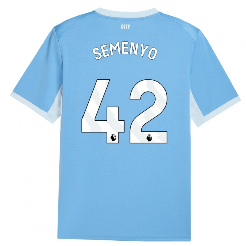 Danxen Hombre Camiseta Antoine Semenyo #42 Azulcieloclaro Blanco 1ª Equipación 2026/27 La Camisa