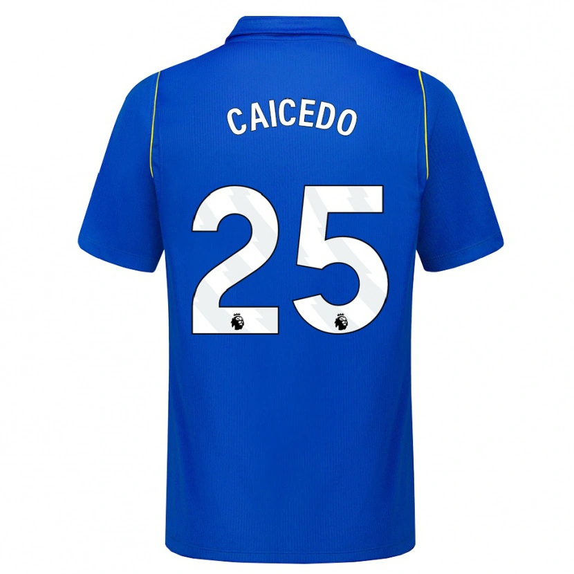 Danxen Hombre Camiseta Moisés Caicedo #25 Azul Amarillo 1ª Equipación 2026/27 La Camisa